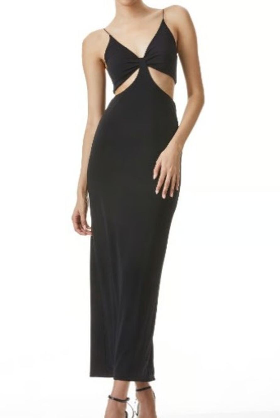ALICE + OLIVIA Havana Cutout Black Maxi Dress Sz 6?